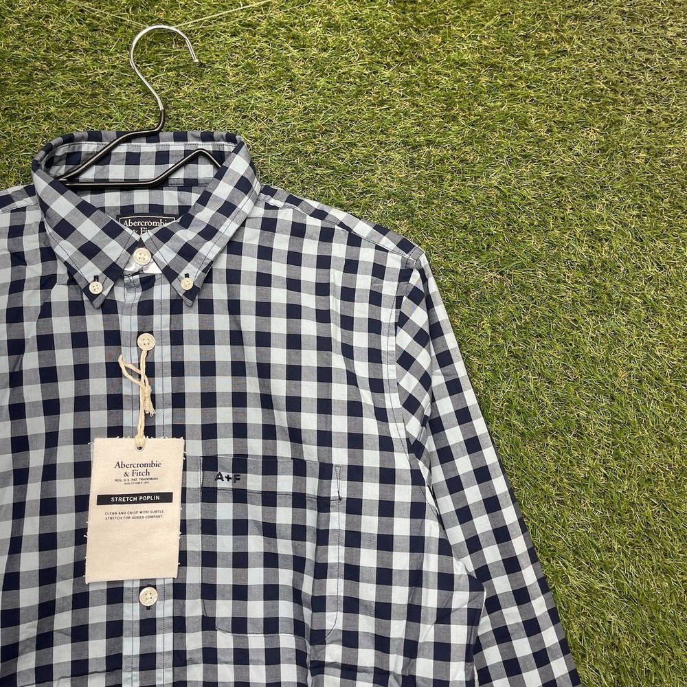 Abercrombie & Fitch Dress Shirt Mens Medium Stretch Poplin Long Sleeve Button